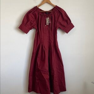 J. Crew Women's Cinched-waist shirt-dress Size Petite 8 Red Color